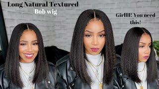 $26 Super Cute Natural Textured Long Bob | Outre Wig (Annie Bob) Review | SharronReneè