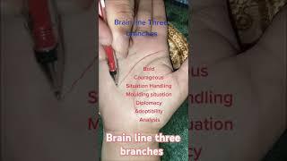 Brain line three branches #handanalysis#astrology #fortunetelling #palmistry #handlines #lines #palm