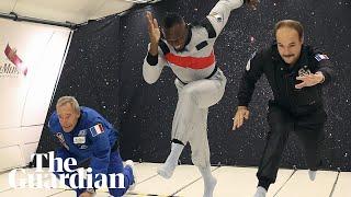 Usain Bolt floats to victory in zero-gravity race