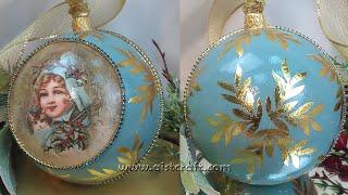 DIY Christmas Baubles Decoupage Ideas 