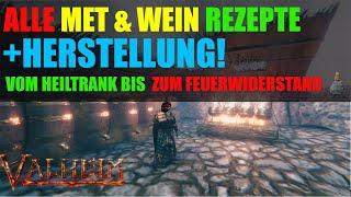 Valheim MET & WEIN herstellen + ALLE Rezepte  Beginner Guide Resistenzen TIPPS und Tricks deutsch 