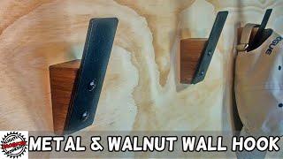 Minimalist Metal and Walnut Coat Hook//DIY // Make Money Woodworking