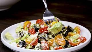 Olives and Avocado Salad with Tomatoes and Feta