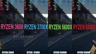 Ryzen 3600 vs 3700x vs 5600x vs 5800x at 1440p gaming