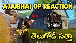 Ajjubhai OP  Reaction on Munna bhai gaming  1 vs 4 clutch - Total Gaming - Free Fire Hindi