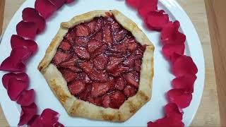 Galette recipe.Strawberry galette.French galette.