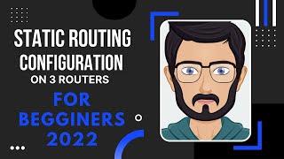 Very Easy-lab Configuring Static routing with 3 routers using CLI commands on Cisco packet tracer.