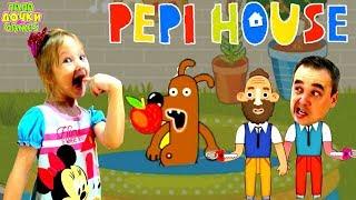 VERY FUN Family game as a cartoon Pepi house. Entertaining video