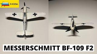 ZVEZDA, MESSERSCHMITT BF-109 F2 , 1:72 scale, Time-lapse build, painted with brush. FIGHTER#4