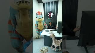 T-Rex Dinosaur Tours Our Office with a Raptor | Dinosaur Point