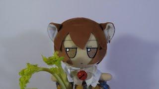 Cute kitten delivers celery to ice fairy