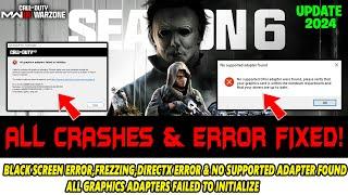 Warzone & Modern Warfare 3 How to Fix Crashing,Freezing,Directx Error & No supported adapter found