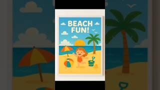 ️️ Beach days are the best days! This adorable digital art print captures the joy of childhood