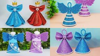 4 Cute Christmas Angel Ornaments Making From EVA Glitter Foam  Do It Together