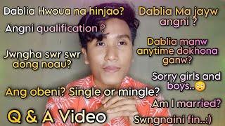 Angni first Q&A video | Ang obeni, qualification, single or married? My first Q&A video |