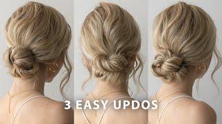 3 EASY LOW BUN UPDOS ️ Perfect for bridal, wedding, summer, bridesmaid