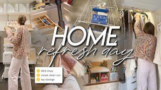 HOME REFRESH DAY | closet cleanout, IKEA shop & organization, toy storage, & decluttering areas!