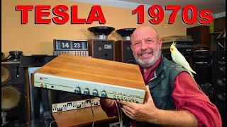 TESLA AZS 215 stereo zesilovač - 1970s vintage amplifier