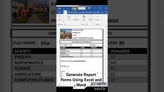 Teacher! Generate students report forms quickly using Word and Excel. #microsoft  #exceltips #ict