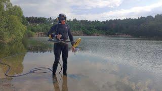 Diving in forest lake with breather system Z270 and Minelab Excalibur. Film 67