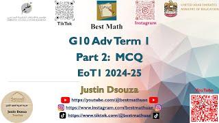 10Adv Part 2 Multiple Choice | MCQ | EoT1 | Factor, polynomials, quadrilateral, trig | Q6-Q20 | 10A|