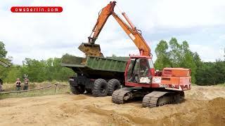 Excavator Atlas 1602 D Loading Truck KrAZ-255 | Original diesel engine sound!!!!