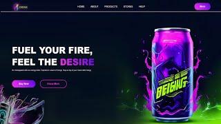 Energy Drink Website Using HTML & CSS | Step by Step Tutorial | Fast Code