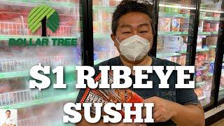 $1 Ribeye Steak Sushi Rolls | Dollar Tree Bought Products