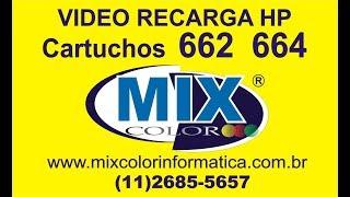 COMO RECARREGAR O CARTUCHO HP 662 664 BLACK E COLOR RECARGA COMPLETA