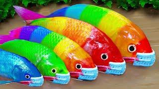 Stop Motion ASMR - Colorful Koi Fish Hunting Green Catfish the Impostor 녹색 메기를 사냥하는 다채로운 잉어 물고기 사기꾼