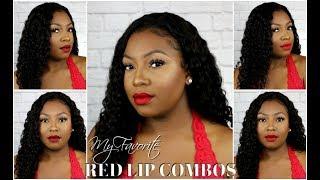 TOP 5 FAVORITE RED LIP COMBOS FOR BROWN SKIN/WOC| Soclassieangel