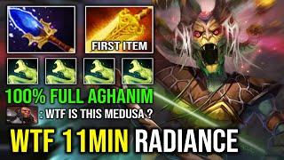 WTF 11Min Radiance Unkillable Solo Mid Medusa 100% Full Aghanim Unlimited Stone Effect Dota 2