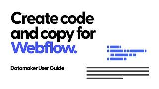 Create code and copy for Webflow with AI | Datamaker User Guide