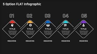 6.Adobe Illustrator Flat Design- 5 Option Line Infographic | Graphic design | Vector Design