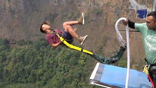 Crazy Bungy Jump | Run n Back Flip | World's Second Highest | 748ft | The Cliff | Kushma