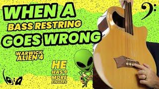 How To Restring an Acoustic Bass Guitar - Warwick RockBass Alien 4 with Flatwounds