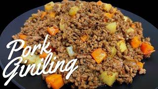PORK GINILING | EASY PORK GINILING | HOW TO COOK MINCED PORK