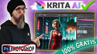 Esta NUEVA IA 100% GRATIS es MEJOR que PHOTOSHOP para CREAR y EDITAR IMAGENES | Tutorial KRITA AI