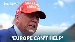 Trump: 'It's hard to ask Israel to stop' as he rebukes EU's talks with Tehran | ITV News