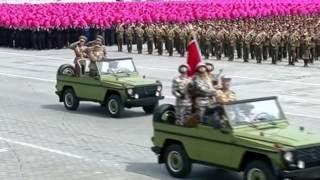 North Korea military parade Военный парад в КНДР, видео 15.04.2017