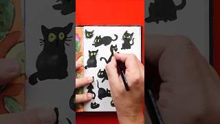 Sketchbook challenge: black cats! #artforkidshub #howtodraw