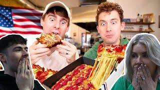 Brits try Detroit Pizza for the first time! British Family Reacts!