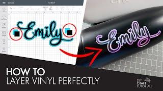 HOW TO LAYER VINYL DECALS PERFECTLY and add registration marks in Cricut Design Space | EASY!