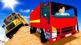 Driving a SEMI TRUCK on a DANGEROUS ROAD! (Roblox)