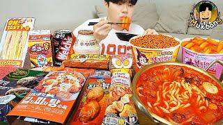 ASMR MUKBANG 편의점 핵불닭 미니!! 떡볶이 & 핫도그 & 김밥 FIRE Noodle & HOT DOG & GIMBAP EATING SOUND!