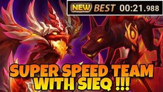 21SEC WITH SIEQ !!! NEW DB ABYSS SUPER SPEED !!! SUMMONERS WAR