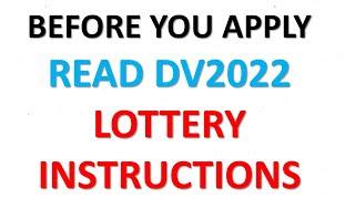 #DV2022 INSTRUCTIONS: Before You Apply Read Instructions First