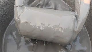 ASMR: PURE CEMENT HUGE CYLINDERS WATER DIPPING CRUMBLE IN LOTS OF CREAMY WATER 