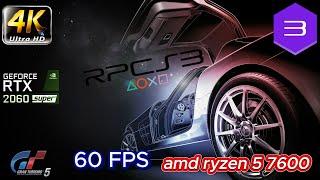 RPCS3 ~Gran Turismo 5 ~Ryzen 5 7600 ~ PS3 emulator on PC 4K60FPS + Settings Rtx 2060 super