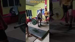 100kg C&J #weightlifting #gym #viral #video #shorts